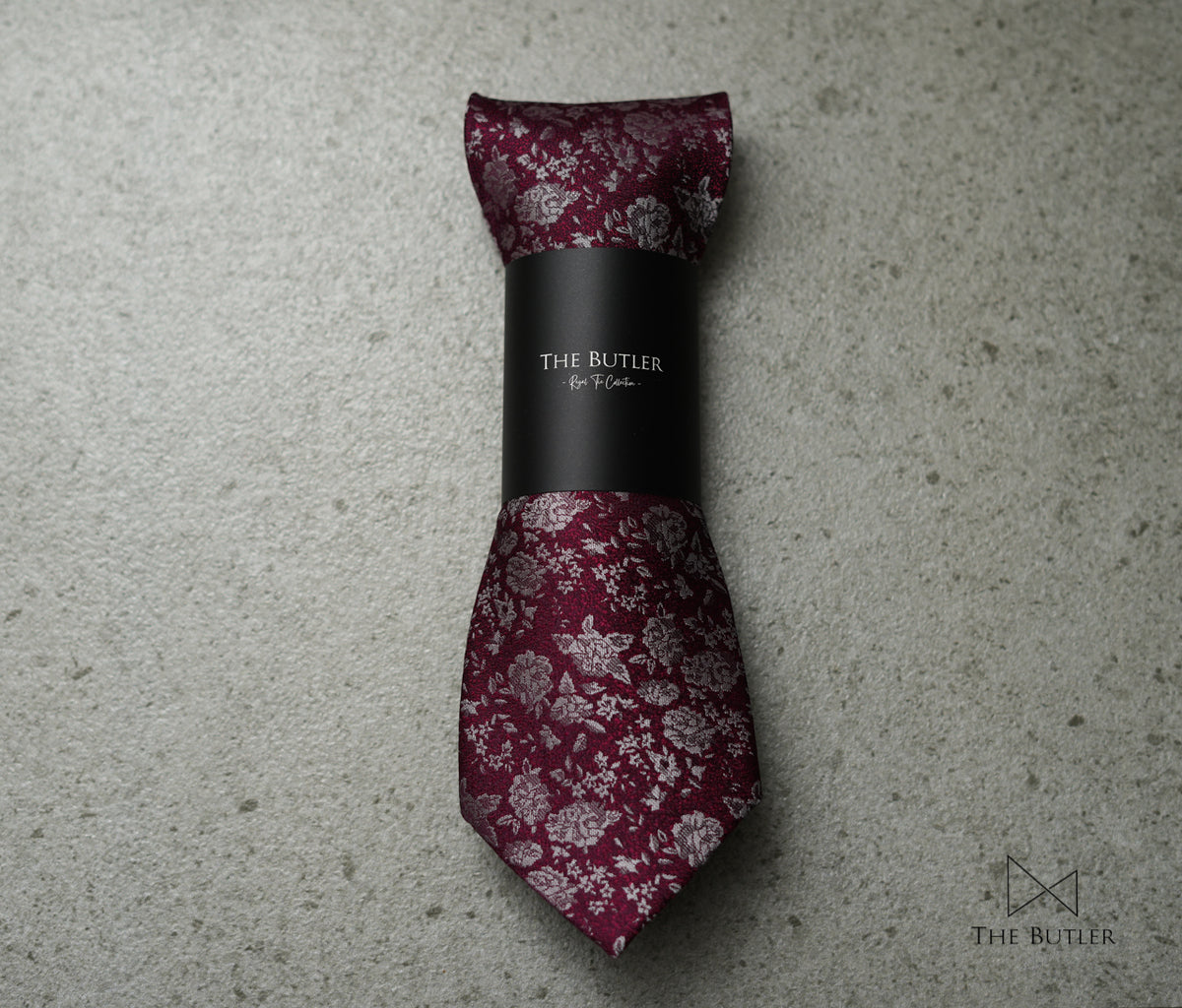 Augustus Crimson Floral Tie