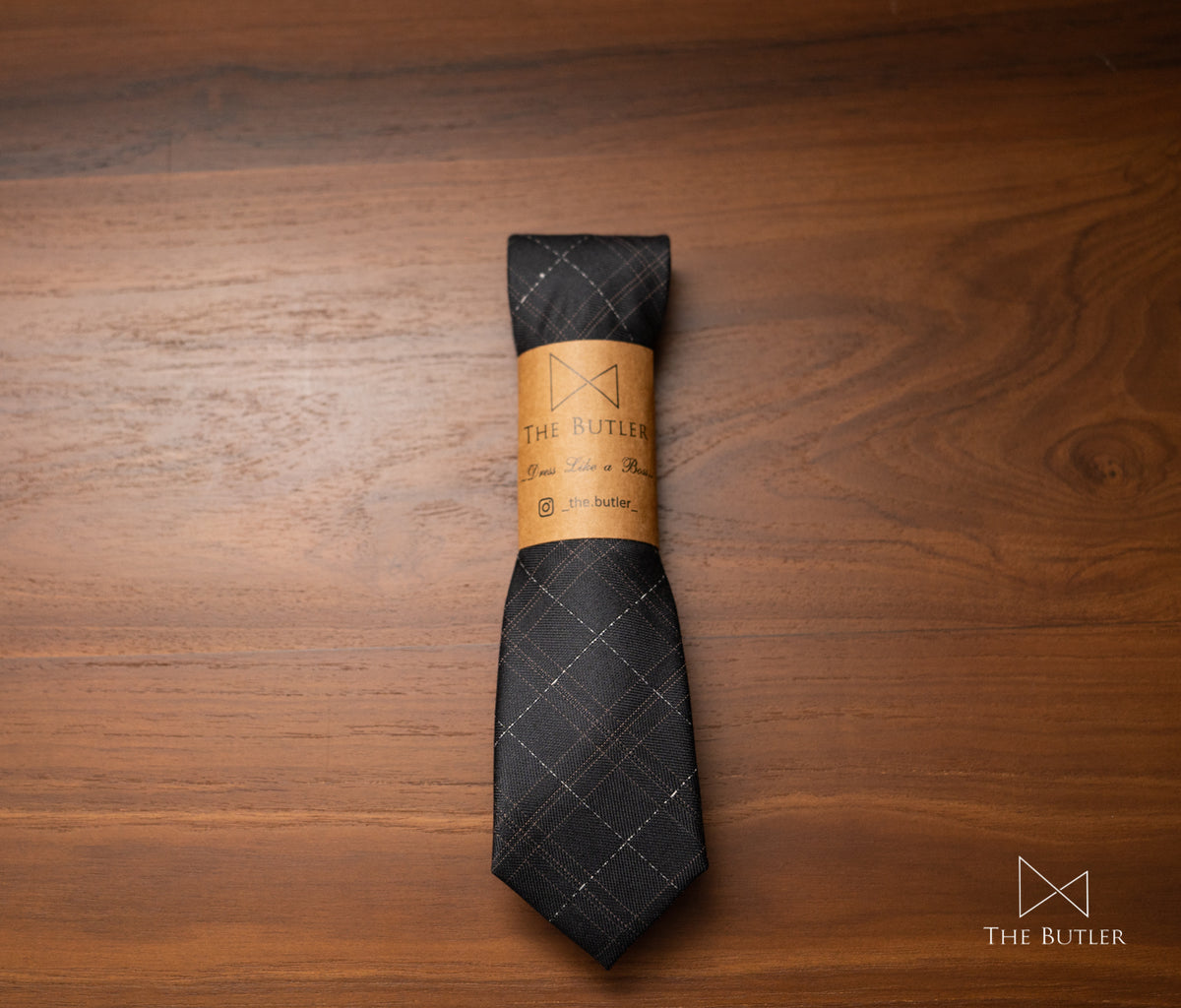 Baldwin Charcoal Plaid Tie