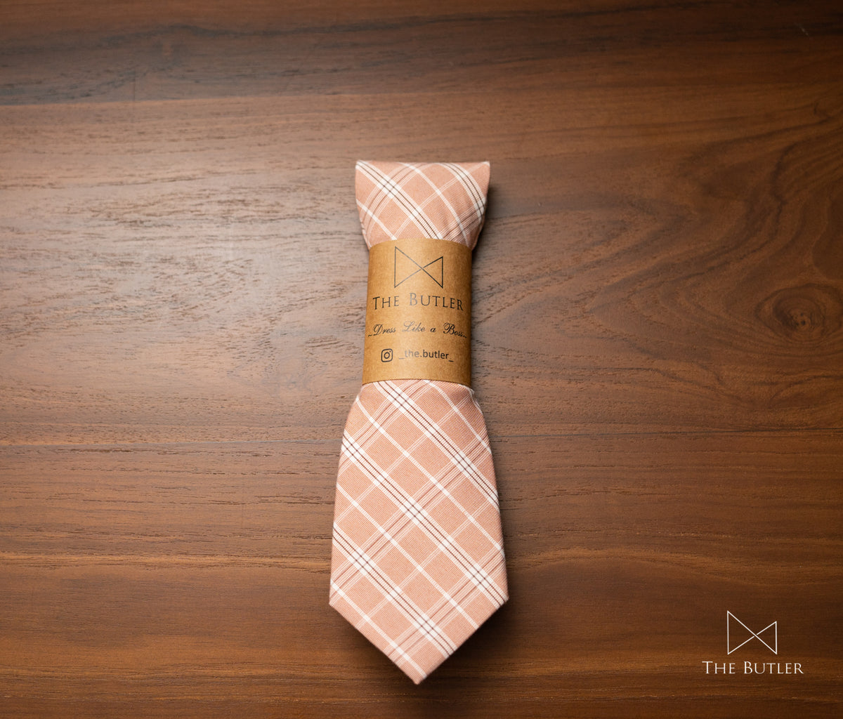 Braxton Salmon Pink checkered Tie