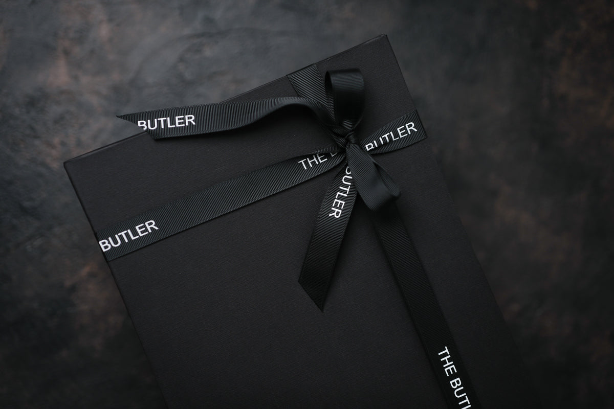 10"x8" Gift Box with curated ties, wallets, cufflinks, and lapel pins—luxury gifting for the discerning gentleman.