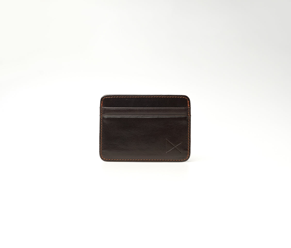 Scout Coffee Brown full-grain leather cardholder wallet with 4 card slots and 1 cash compartment (10.5 × 8.5 cm)