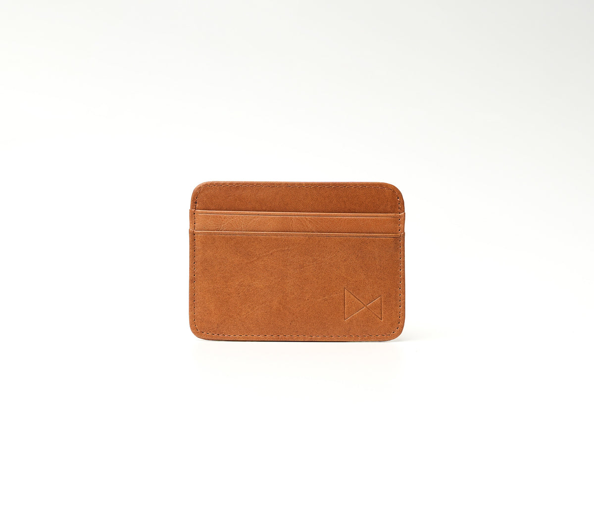 Scout Saddle Brown full-grain leather cardholder wallet with 4 card slots and 1 cash compartment (10.5 × 8.5 cm)