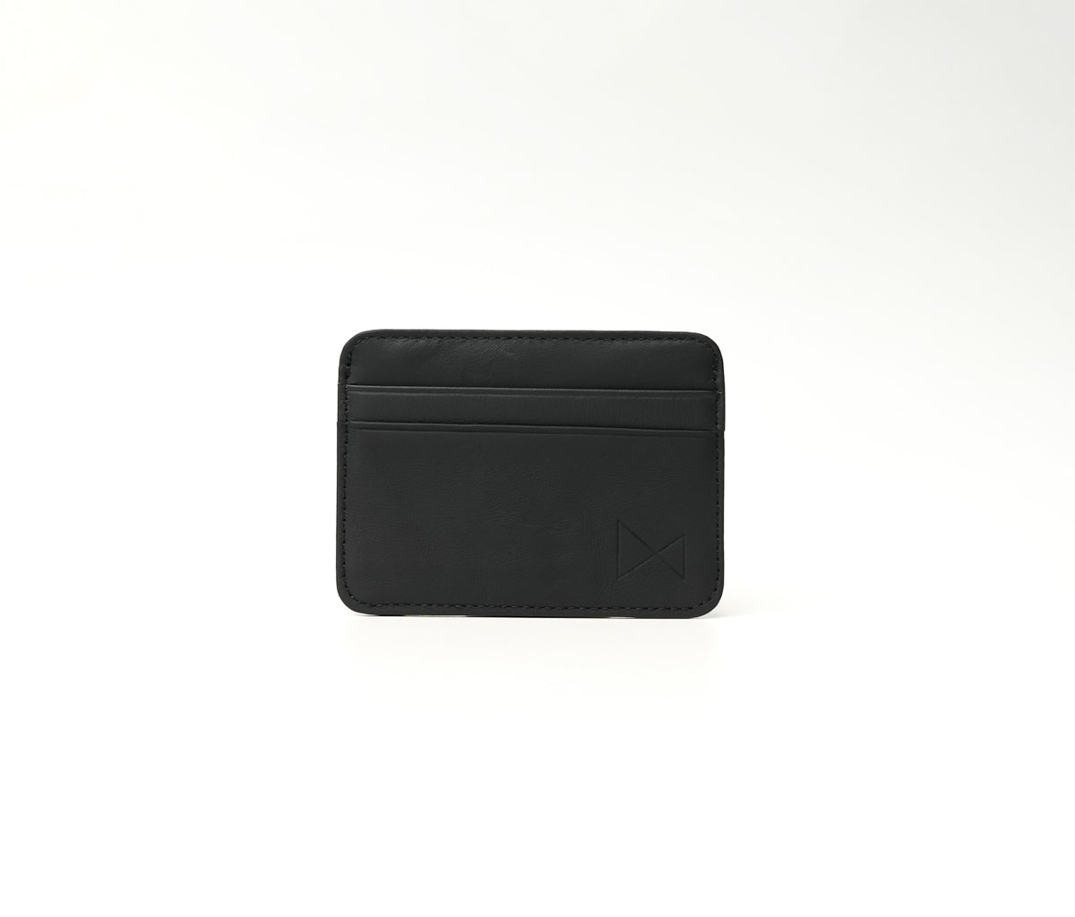 Scout Just Black full-grain leather cardholder wallet with 4 card slots and 1 cash compartment (10.5 × 8.5 cm)
