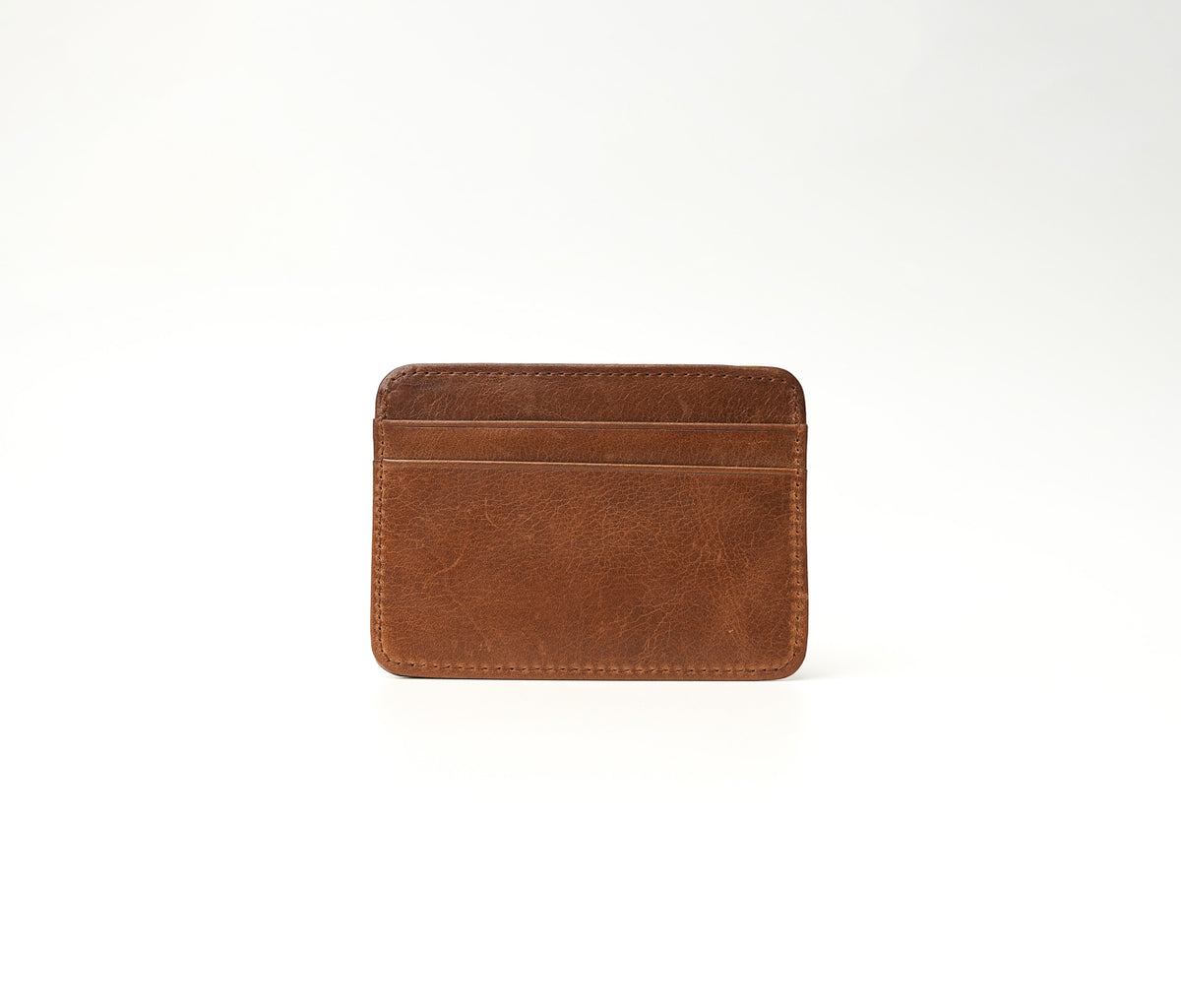 Scout Vintage Brown full-grain leather cardholder wallet with 4 card slots and a cash compartment (10.5 × 8.5 cm)