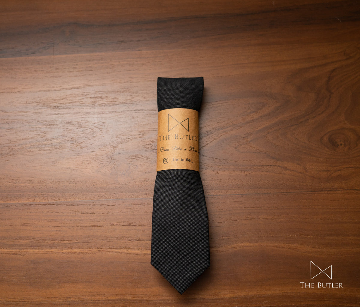 Adrian Formal Black Slim Tie