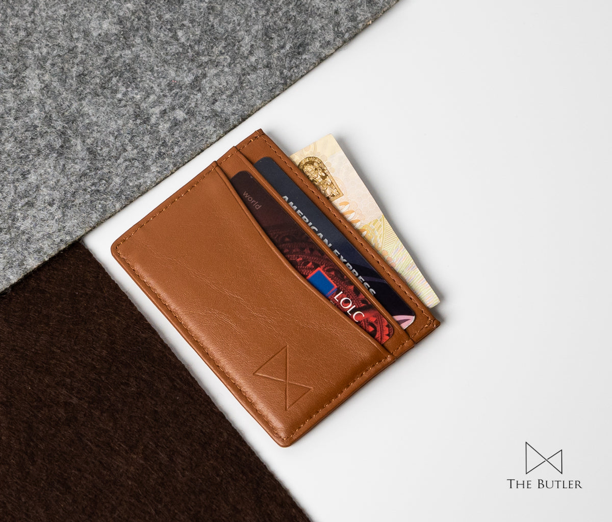 Albus - Brown Full Grain Nappa Leather Cardholder Wallet