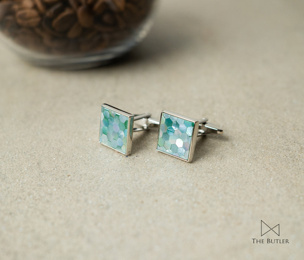 Archie Square Mother of Pearl Cufflink Pair The Butler