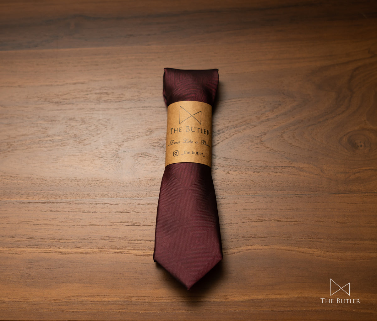Arthur Maroon Slim Embossed Square Textured Tie