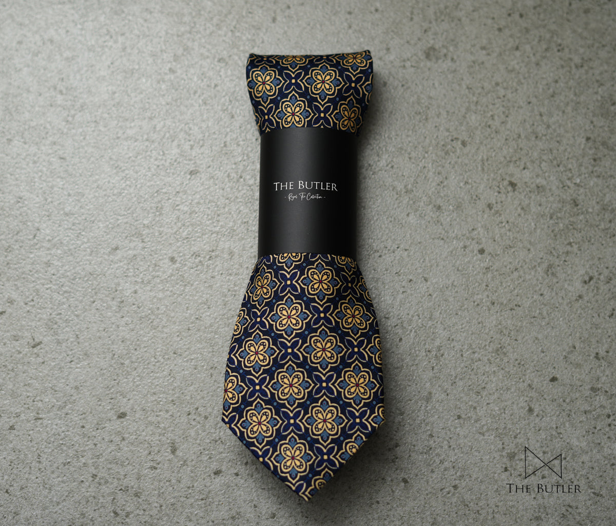 Aylmer Dark Blue Silk Floral Tie