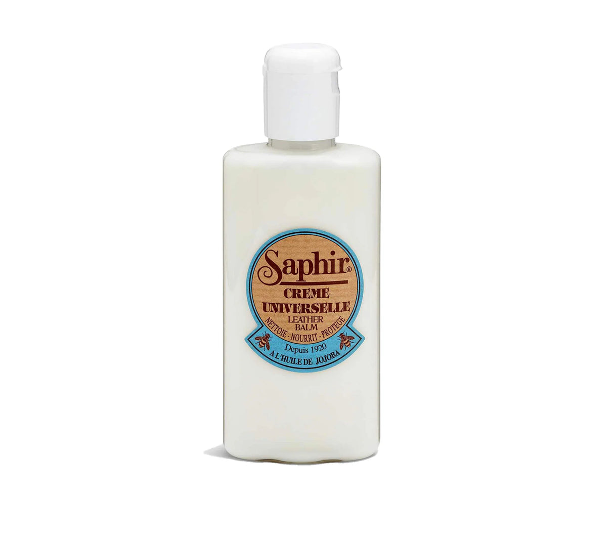 Saphir Crème Universelle leather conditioner and cleaner enriched with jojoba oil, lanolin and beeswax
